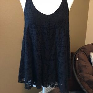 American Eagle outfitters black lace tank